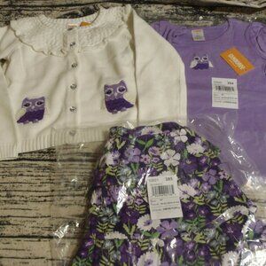 Gymboree Whooo's Cute 5T Owl Sweater Floral Skort Shirt Outfit NWT
